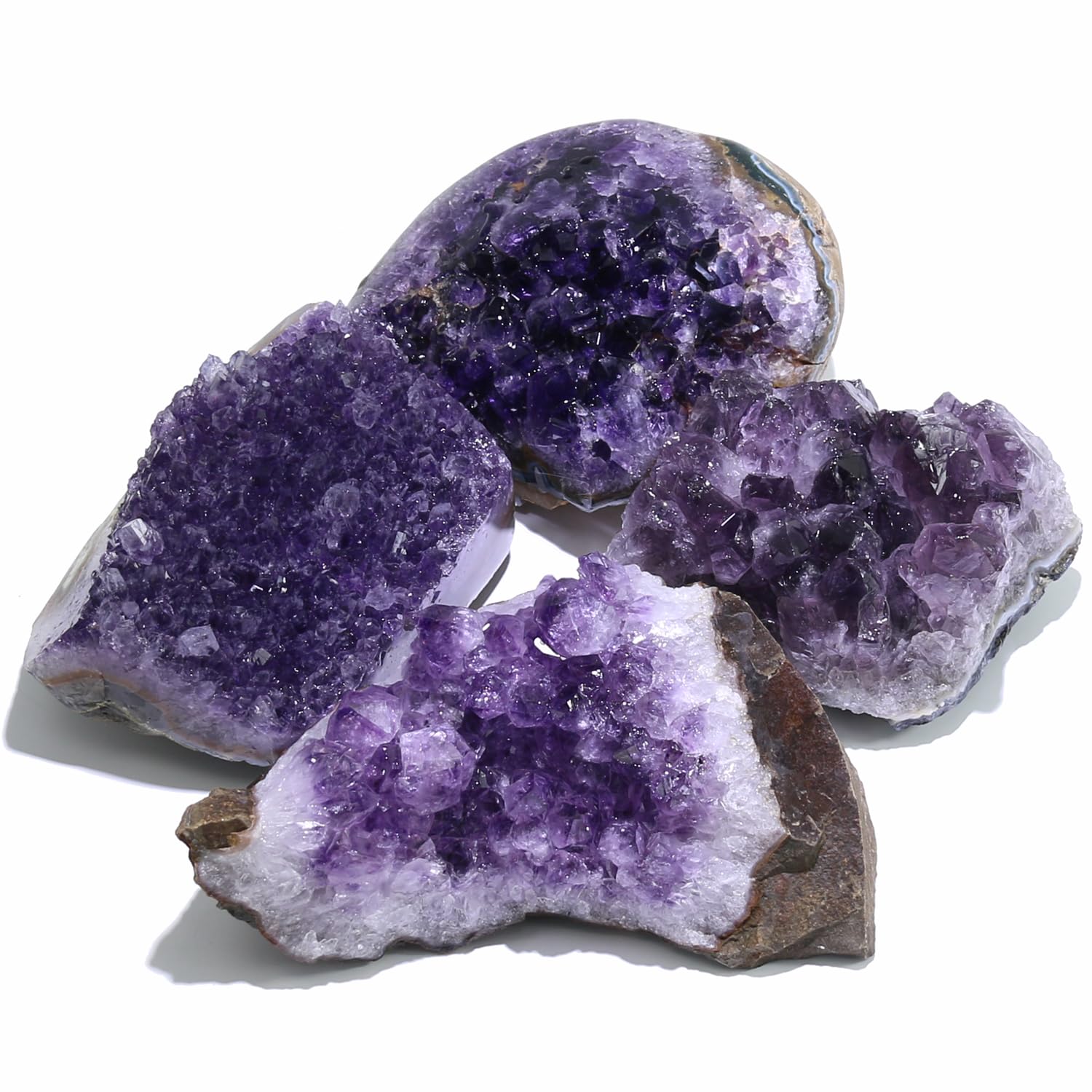 Amazon.com: Nvzi 紫水晶水晶岩,真正的紫水晶石,天然紫色水晶和治療石